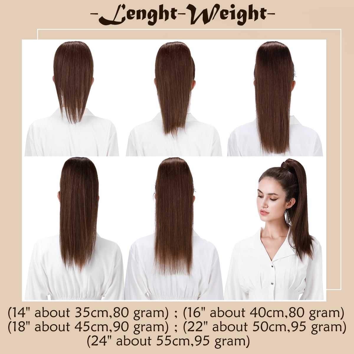 SEGO Clip in Hair Extensions 100% Remy Human Hair Wrap Around Ponytail Extension Thick Long Straight Black Hairpiece with Comb Magic Paste Pony Tail