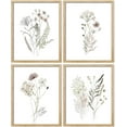thumbnail image 2 of PixonSign Framed Wall Art Winter Autumn Brown Wildflowers Posters, Set of 4 Nature Wilderness Wall Decor Prints, Botanical Floral Wall Décor, Rustic Classic Countryside Artwork - 12"x16" Natural, 2 of 5