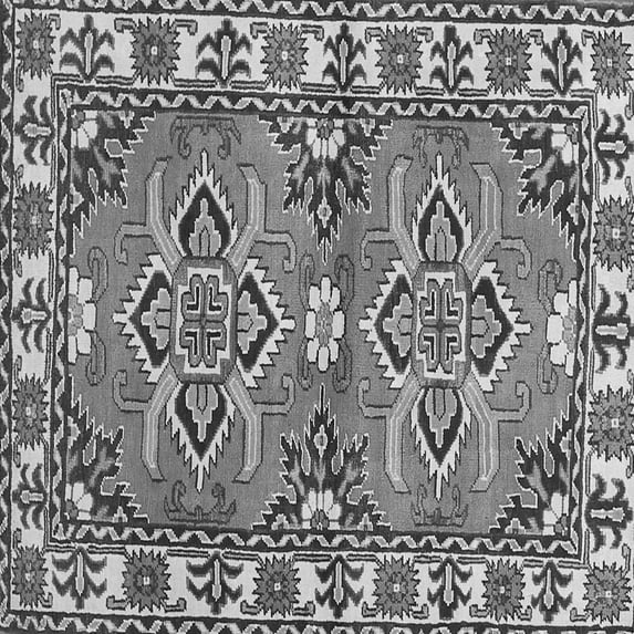 Ahgly Company Indoor Square Geometric Gray Traditional Area Rugs, 8' Square
