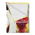 thumbnail image 2 of Wine Soft Flannel Fleece Throw Blanket, Habitat Collage Pouring Bottle and Leaves Farm Harvest Time in Autumn Village, Cozy Plush for Indoor and Outdoor Use, 70" x 90", Green Red, by Ambesonne, 2 of 5