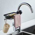 thumbnail image 3 of Kitchen Faucet Sponge Holder, Sponge Storage Rack, Small Metal Kitchen Accessory for Sponge, Scraper, Soap or Dishcloths Black, 3 of 3