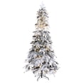 thumbnail image 5 of Nearly Natural 8' Flocked Spruce Artificial Christmas Tree Prelit with LED Lights, White, 5 of 9