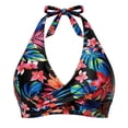 thumbnail image 4 of DHFJKG Hawaiian Bikini Tops For Women Summer Beach Swimwear Self Tie Halter Deep V Neck Twist Front Bathing Suit Top Holiday Beachwear, 4 of 4