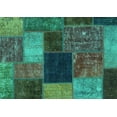 thumbnail image 1 of Ahgly Company Machine Washable Indoor Rectangle Abstract Turquoise Blue Modern Area Rugs, 7' x 10', 1 of 4