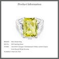 thumbnail image 5 of Gem Stone King 6.92 Cttw Yellow Lemon Quartz Engagement Ring for Women | 925 Sterling Silver| Octagon Checkerboard 14X10MM | Gemstone Birthstone | Size 8, 5 of 5