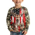 thumbnail image 2 of Garronmavis Deer Girls Long Sleeve T-Shirts 3-4 Loose Flags Kids Basic Soft Long Sleeve Tees Top Lightweight Cute Camo Kids Crewneck T-Shirts Fall Tops Fashion Fall Winter Clothes, 2 of 7