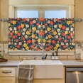 thumbnail image 2 of Yayeee Kitchen Curtains Tier Set of 2 Light Filtering 57"x24" Over Sink Window Panels, Vibrant Flowers, 2 of 7