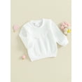 thumbnail image 3 of Bagilaanoe  Baby Girl Boy Casual Sweatshirt Newborn Long Sleeve Lace Patchwork Pullover 3M 6M 9M 12M 18M Infant Fall Loose Tee Tops, 3 of 9