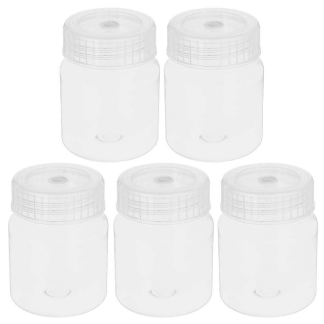 5pcs Wide Mouth Lab Bottle: 270ml Plastic Clear Lab Reagent Bottles With Lid - High Transparency Nursery Containers For Laboratory Plant Animal Cell C
