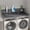 54"W x 27"D (GREY), variant on Washer Dryer Countertop with Non-slip Pads, Laundry Wood Shelf Topper with Edge, 54" Width x 27.5" Depth Double Layer Organizer for Washer and Dryer Laundry Hamper Counter Storage Organization,BLACK