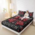 thumbnail image 4 of Homewish Red Leopard Print 3pcs Twin Sheet Set, Bohemian Bowknot Women Bedding, 4 of 7