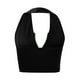 thumbnail image 5 of Camiseta sin mangas sexy con cuello en V y cremallera para mujer - Top sin mangas de poliéster liso, 5 of 6