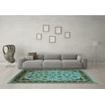 thumbnail image 3 of Ahgly Company Indoor Round Oriental Light Blue Industrial Area Rugs, 4' Round, 3 of 4
