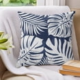 thumbnail image 3 of Pillow Covers 18x18 Set of 2, Palm Tree Monstera Throw Pillow Covers Decorative Couch Cushion Cover, Indigo Navy Leaf Boho Botanical Tropical Microfiber Soft Pillowcases for Bedroom Living Room Sofa, 3 of 9