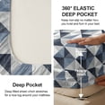 thumbnail image 4 of Flymme Queen Sheet Set Blue,4 Piece Soft Microfiber Bed Sheets with Flat Sheet,Abstract Geometric Bedding for Man Women Bedroom Decor, 4 of 8