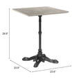 thumbnail image 2 of Alfresco Dining Table Gray Dining Table, Modern Style, Faux Concrete MDF square shape tabletop, Cast Aluminum Iron, Outdoor Dining, 2 of 2