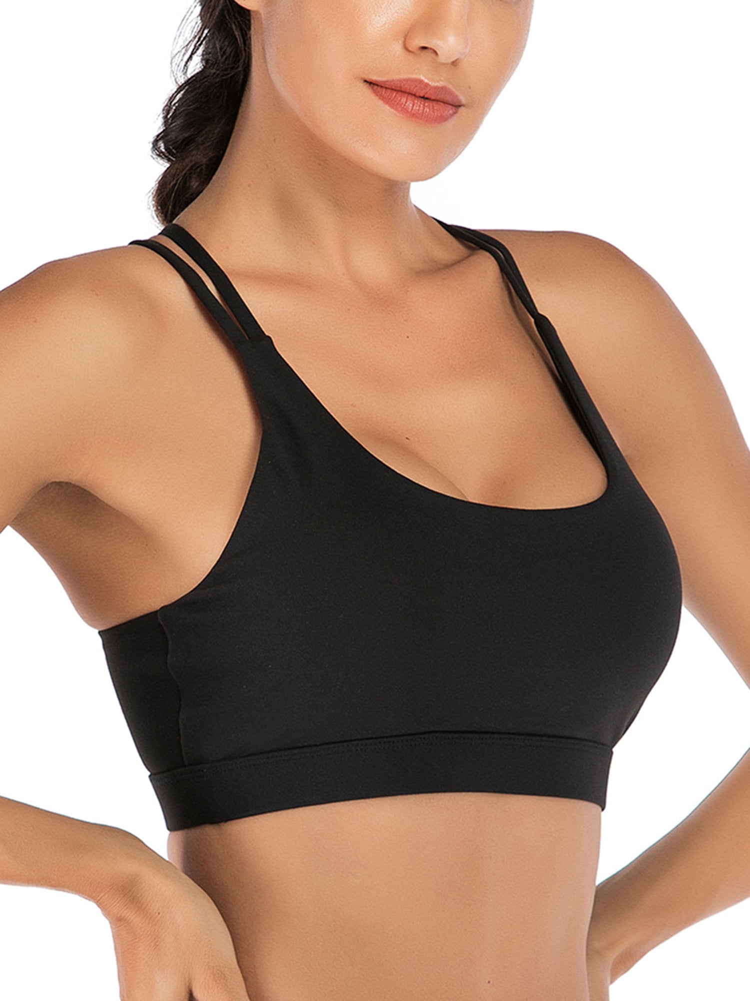 Buy Sports Bra for Women, Criss-Cross Back Padded Strappy Sports Bras  Medium Support Yoga Bra with Removable Cups Online at desertcartSeychelles