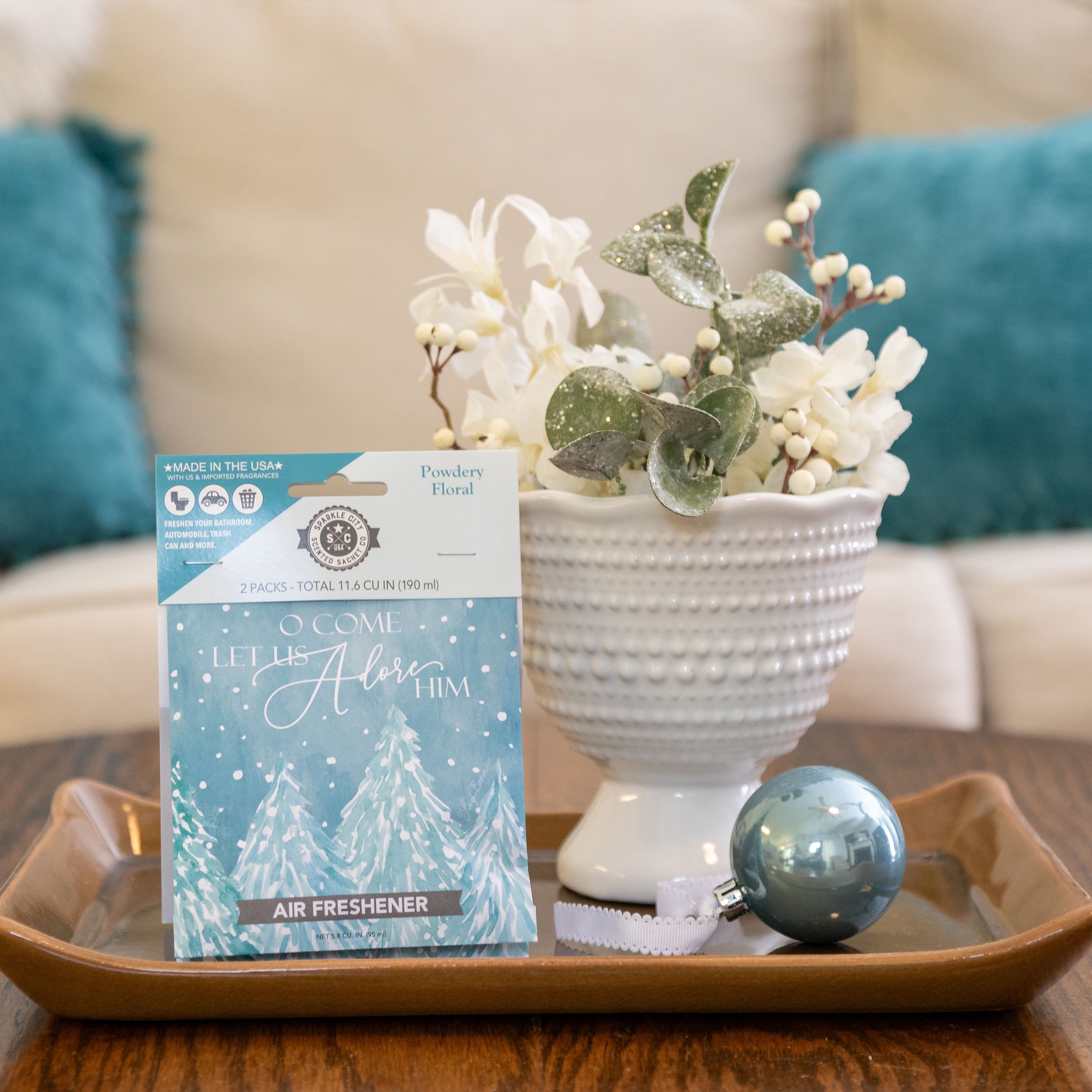 (2 pack) Sparkle City Scented Sachet 2 Pack, Oh Come Adore Him