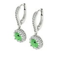 thumbnail image 2 of 2.235 ct Lever-Back Drop Dangle Earrings for Women | 6mm Round Cut Simulated Green Diamond | 18K White Gold, 2 of 5