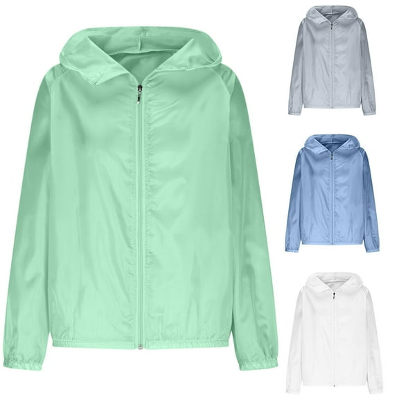 CFLVAEK Plus Size Womens Sun Protection Shirts Lightweight Full Zip Long Sleeve Sun Jackets for Summer Hiking Fishing