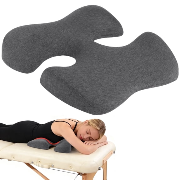 Breast Pillow for Massage & Face Down Sleeping – Ergonomic T‑Shaped Chest Cushion, Memory Foam, Removable Cover, for SPA, Home & Prone Relaxation