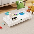thumbnail image 2 of PORKISS 2 in 1 Wooden Play Table for Building Bricks, with Wheels and Reversible Top, Folds for Easy Under Bed Storage, White, 2 of 10