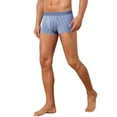 thumbnail image 4 of INSPIRE CHIC Men's Striped Stretch Waistband Comfortable Mid-Waisted Boxer Underwear 36 Blue, 4 of 5