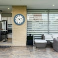 thumbnail image 2 of 13 Inch Retro Wall Clock,Indoor and Outdoor,Quartz,Analog,Waterproof,Thermometer,Blue, 2 of 7