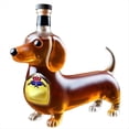 thumbnail image 1 of Botella de Whisky con Forma de Perro Salchicha, Vaso de Vidrio con Forma de Perro Salchicha Esculpido en 3D, Botella de Vino Tinto, Frasco de Licor Reutilizable, Cristalería A, 1 of 5