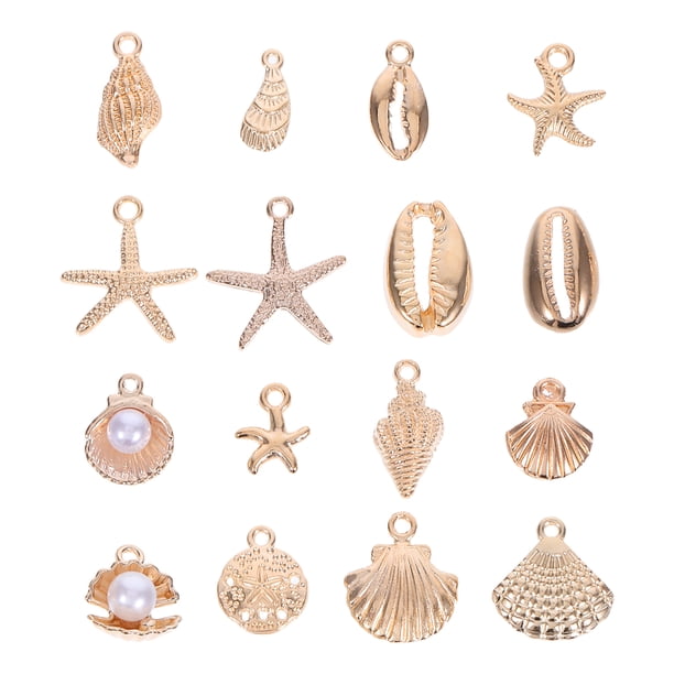 16 dijes de estrella de mar: dije de aleación de océano para hacer joyas DIY, collares de playa, pulseras, accesorios, joyas únicas para vacaciones.