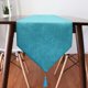 thumbnail image 2 of Camino de mesa de lino sintético brillante, lavable, estilo rústico, con borlas para mesa de café, mesa de comedor, dormitorio, fiesta, vacaciones (azul lago Flash, 14 x 120 pulgadas), 2 of 4
