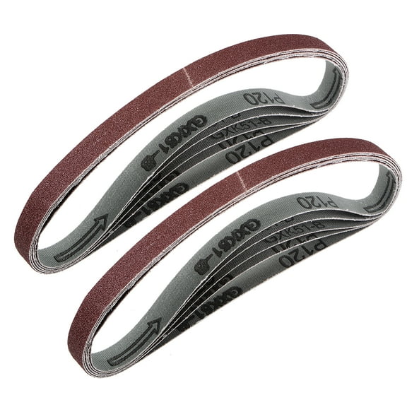 Unique Bargains 1/2-inch X 18-inch Sanding Belt 120 Grits Aluminum Oxide Sand Belts 10pcs