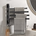 thumbnail image 4 of 5 Arms Towel Hanger, Punch Free Rotatable Swivel Towel Racks Save Space  For Kitchen, 4 of 8