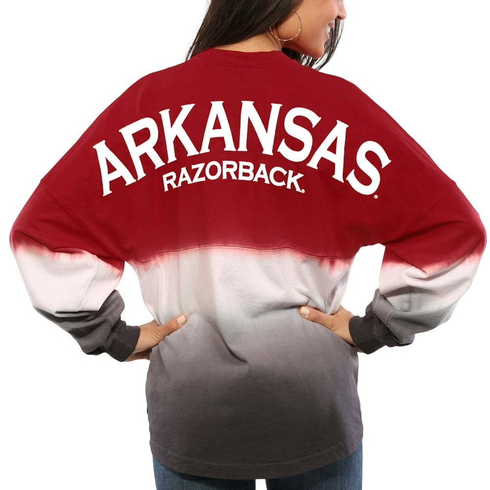 Arkansas Razorbacks Women's Ombre Long Sleeve DipDyed Spirit Jersey