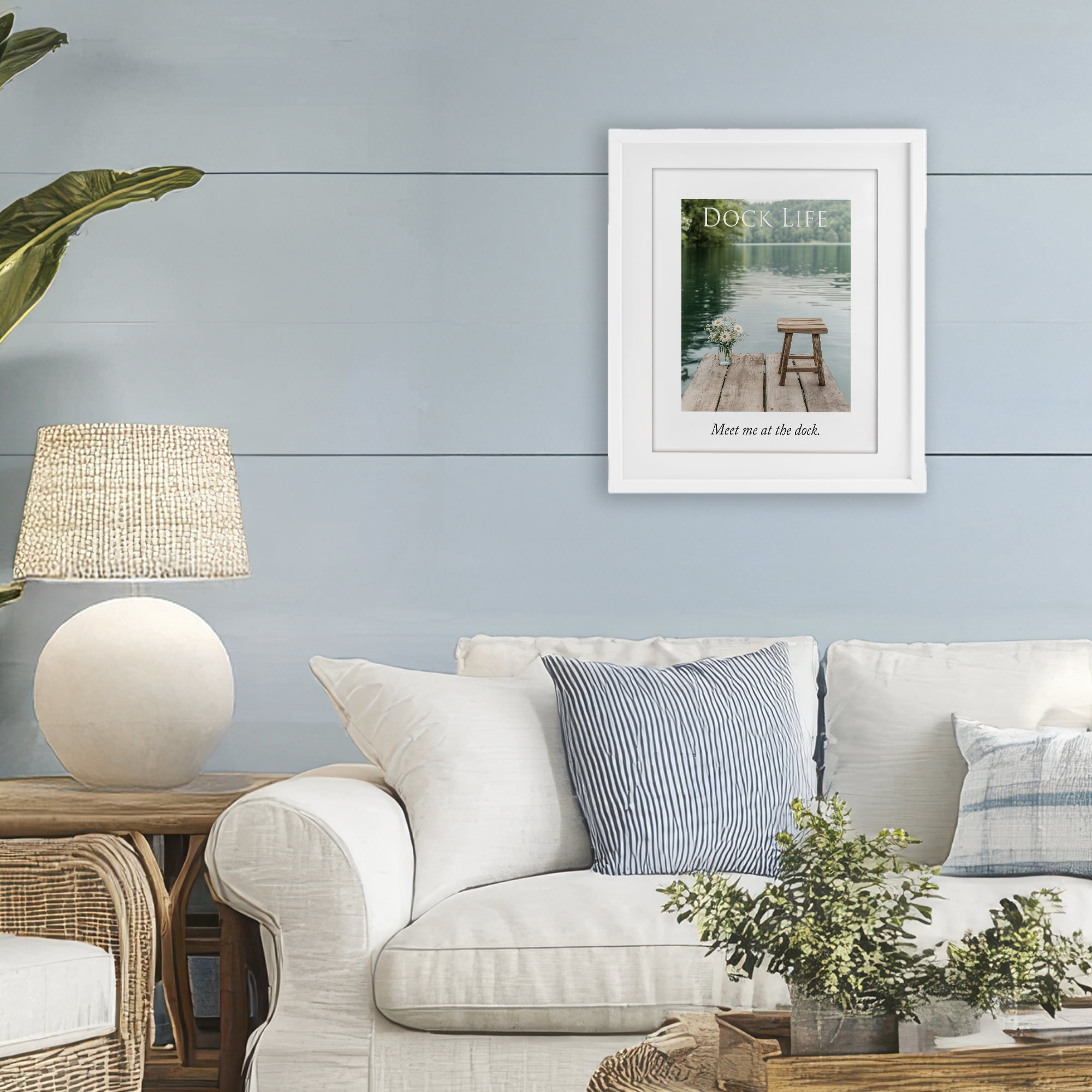 Stupell Industries Dock Life Calming Scenery White Framed Print Under Glass, design by A Barefoot Stylist