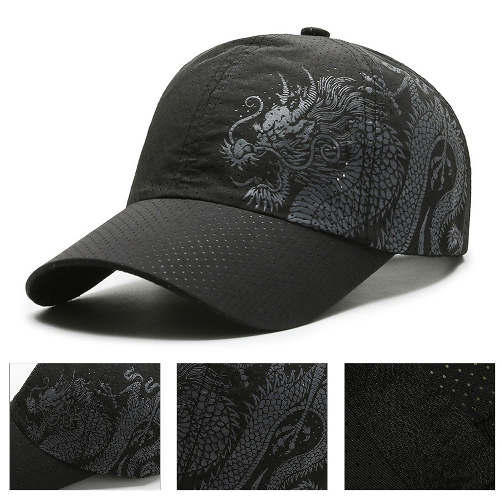 Unisex Chinese Dragon Pattern Baseball Cap Cotton Outdoor Caps
