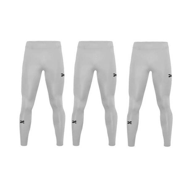 ZAPARI Licra Deportiva Larga Interior, Mallas Deportivas para Hombre. Leggins de Compresión y Secado blanco L