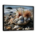 thumbnail image 2 of Designart "Seashell Sonata Beach Photo III" Nautical & Beach Floater Framed Wall Decor, 2 of 7