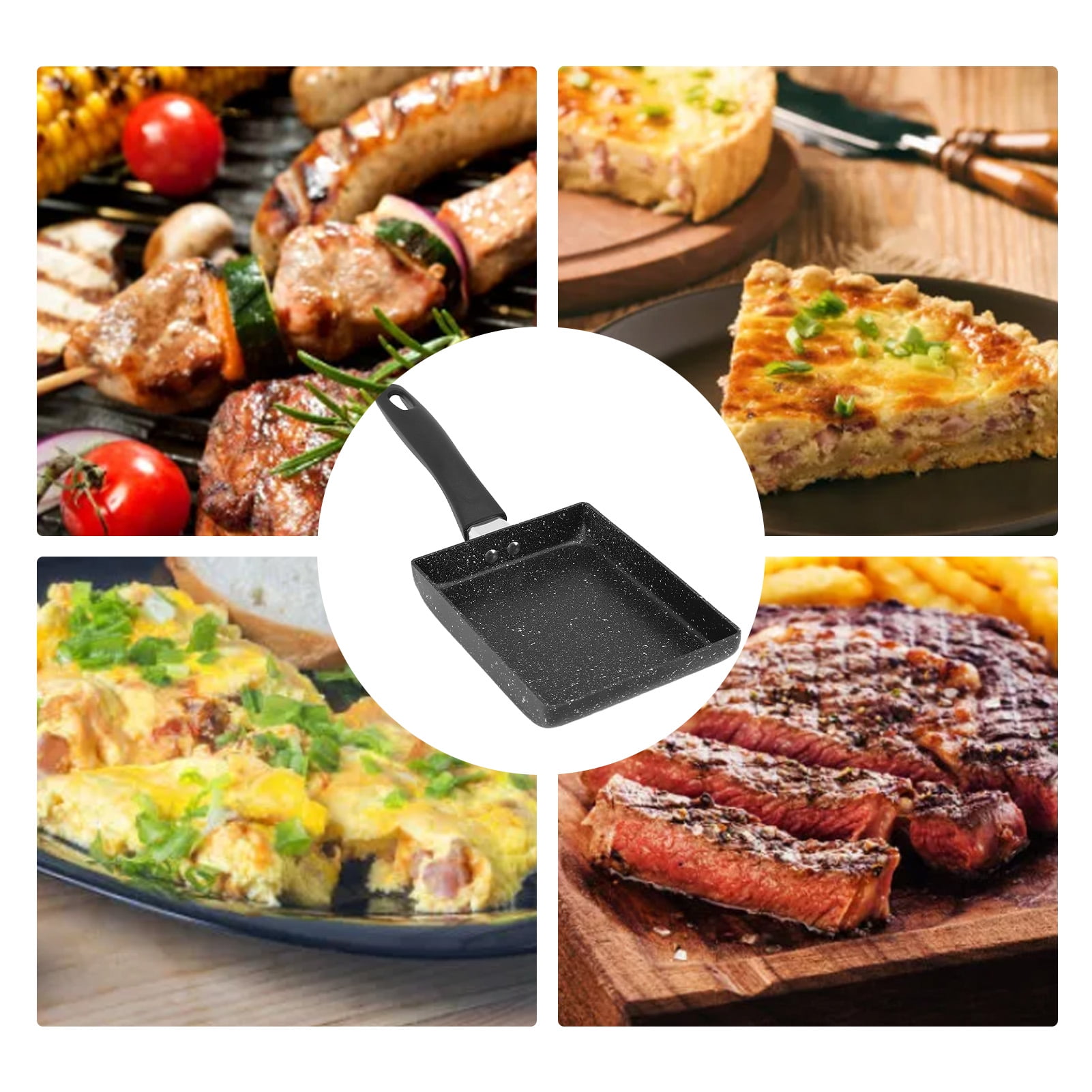 Large Rectangular Non-Stick Frying Pan - 15x19cm Egg Roll & Pancake Skillet