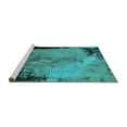 thumbnail image 2 of Ahgly Company Machine Washable Indoor Square Oriental Turquoise Blue Industrial Area Rugs, 8' Square, 2 of 4