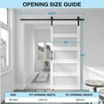 thumbnail image 2 of COSHOMER 36in x 84in 5-Panel Sliding Glass Barn Door with 6.6ft Hardware Kit Included, Easy Assembly with Pre-Drilled Holes, WaterProof, Frosted Glass for Bathroom-Fit Max Opening 34in x 82in, White, 2 of 7