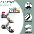 thumbnail image 5 of BESKADI 5-Tier Fire Escape Shelf Wall Mount Shelf- Black Floating Shelves for Wall, Metal Unique Wall Shelf, Action Figure Stand Display Shelf, Cool Decorative Shelves for Knick Knacks, Bathroom, 5 of 8