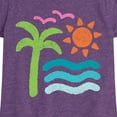thumbnail image 3 of Instant Message - Abstract Beach Scene - Toddler & Youth Girls Short Sleeve Graphic T-Shirt, 3 of 6