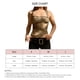 thumbnail image 5 of Mujeres Halter Masajeadores de cuello Top sin mangas irregular hem Slim fitting ver a través malla verano camiseta, 5 of 8
