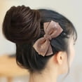 thumbnail image 5 of Eoperou Bow Hairpin Non-Slip Anti-fall Stable-fixed Strong Grip Anti-crack Shiny Rhinestone Spring Clip Hair Barrette Daily Wear Supply, 5 of 8