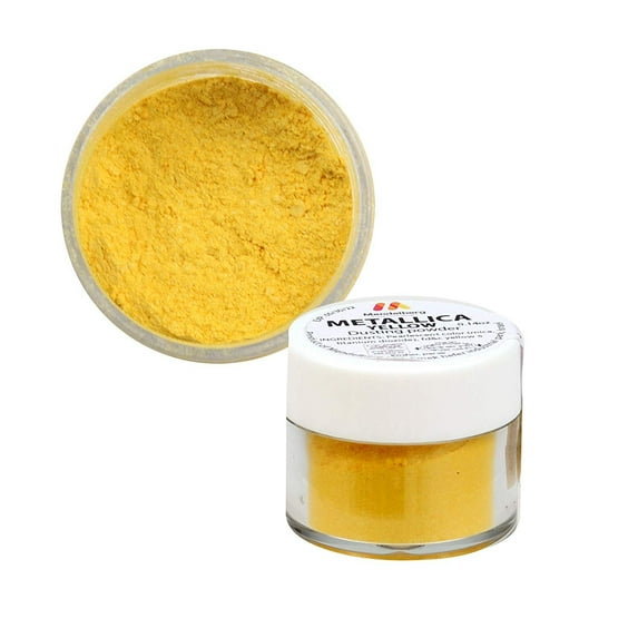 Mendelberg Food-Color Dusting Powder, Metallic Yellow 0.14 Ounce