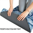 thumbnail image 3 of Blue Paisley Pattern Hot Yoga Mat Towel Non Slip for Hot Yoga - Quick-Drying Yoga Mat Cover with 4 Corner Pockets with Travel Bag - Hot Yoga Towel Non Slip 74"x26", 3 of 6