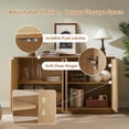 thumbnail image 5 of 59 Inch Sideboard Buffet Cabinet Storage Mid-Century Modern Sculpted Doors Adjustable Shelves Accent Credenza for Living Room Kitchen Hallway Natural, 5 of 8
