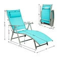 thumbnail image 4 of Costway 2PCS  Outdoor Folding Chaise Lounge Chair w/Cushion Turquoise, 4 of 11