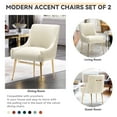 thumbnail image 2 of SEYNAR Modern Velvet Dining Chair Set of 2, Upholstered Side Accent Kitchen Chair with Golden Metal Legs, 2 of 10